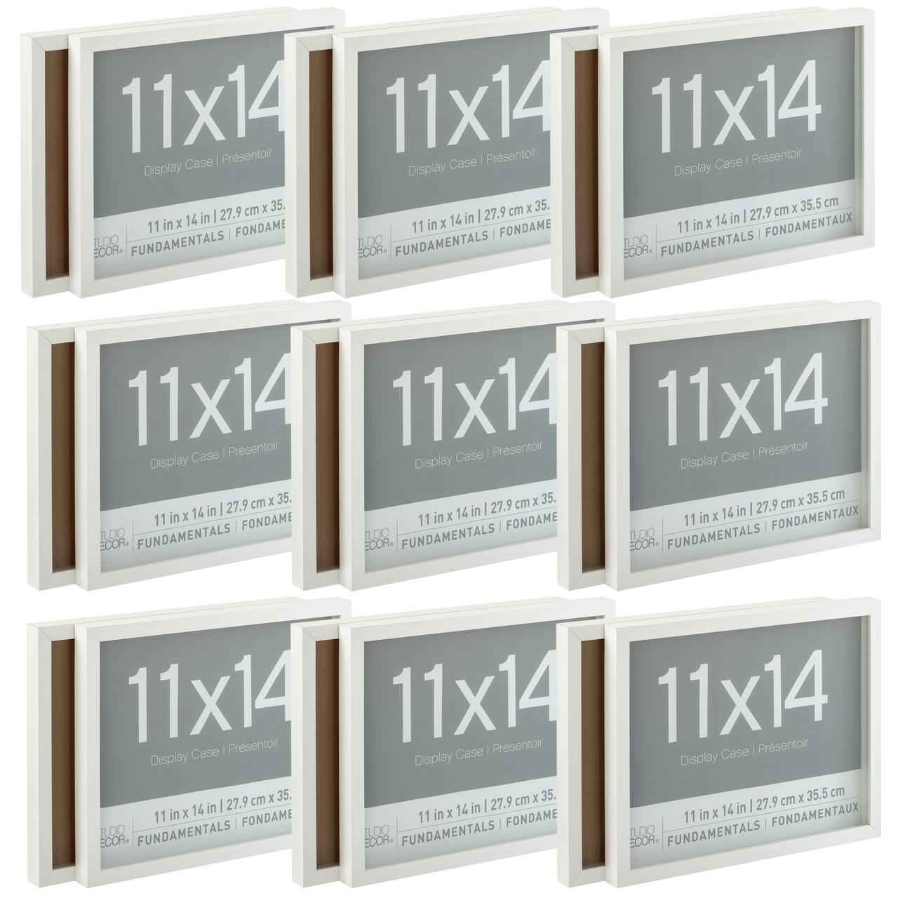 9 Packs: 2 ct. (18 total) White Fundamentals 11" x 14" Display Case by Studio Décor®